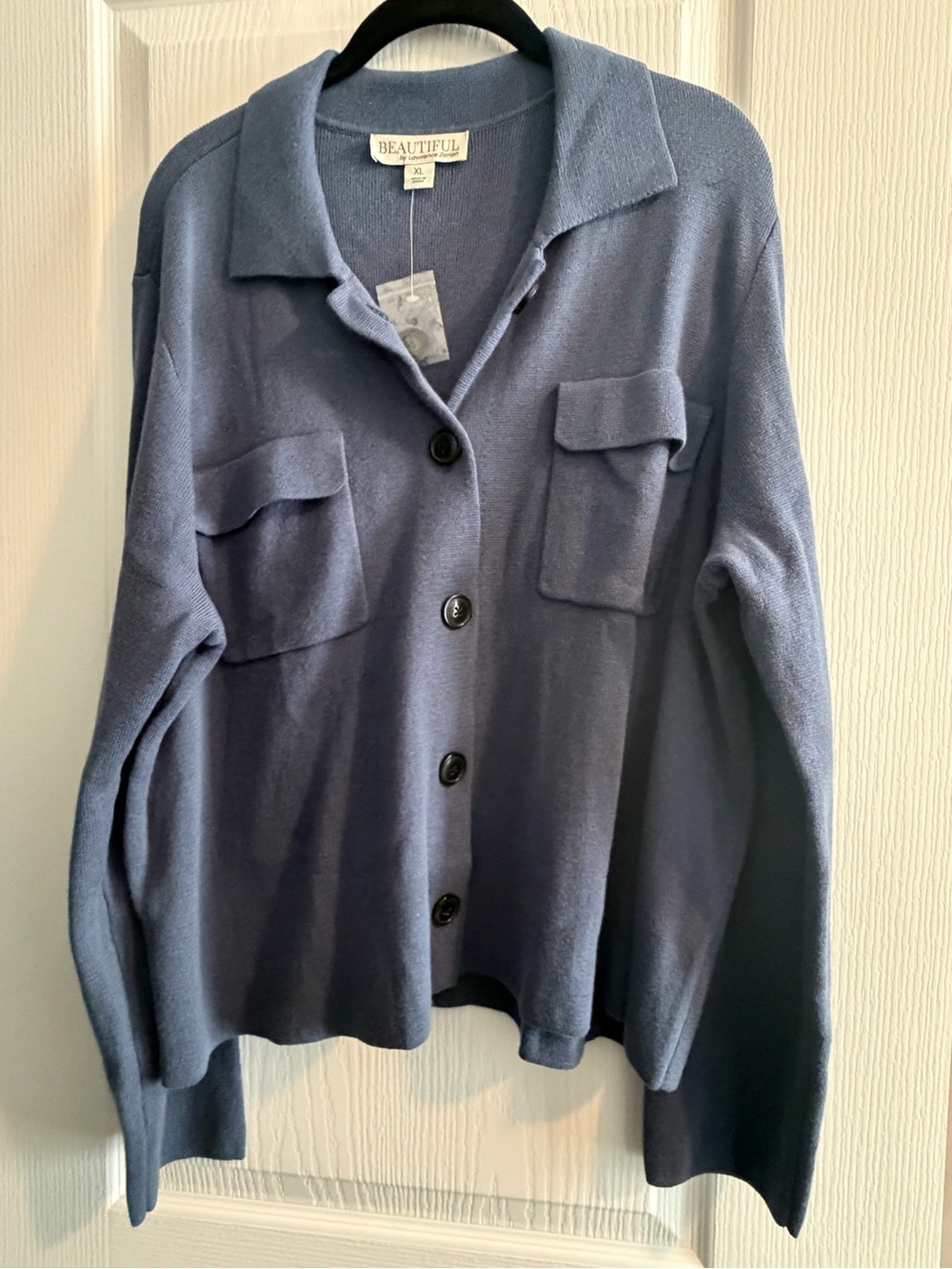 NWT Beautiful Label Blue Button-Up Knit